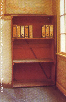 Casa di Anna Frank Amsterdam, apertura segreta a libreria, qui per ingrandire, link qui per dimensioni reali